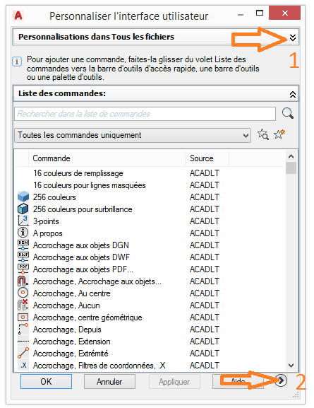 autocad 2017 barre outils