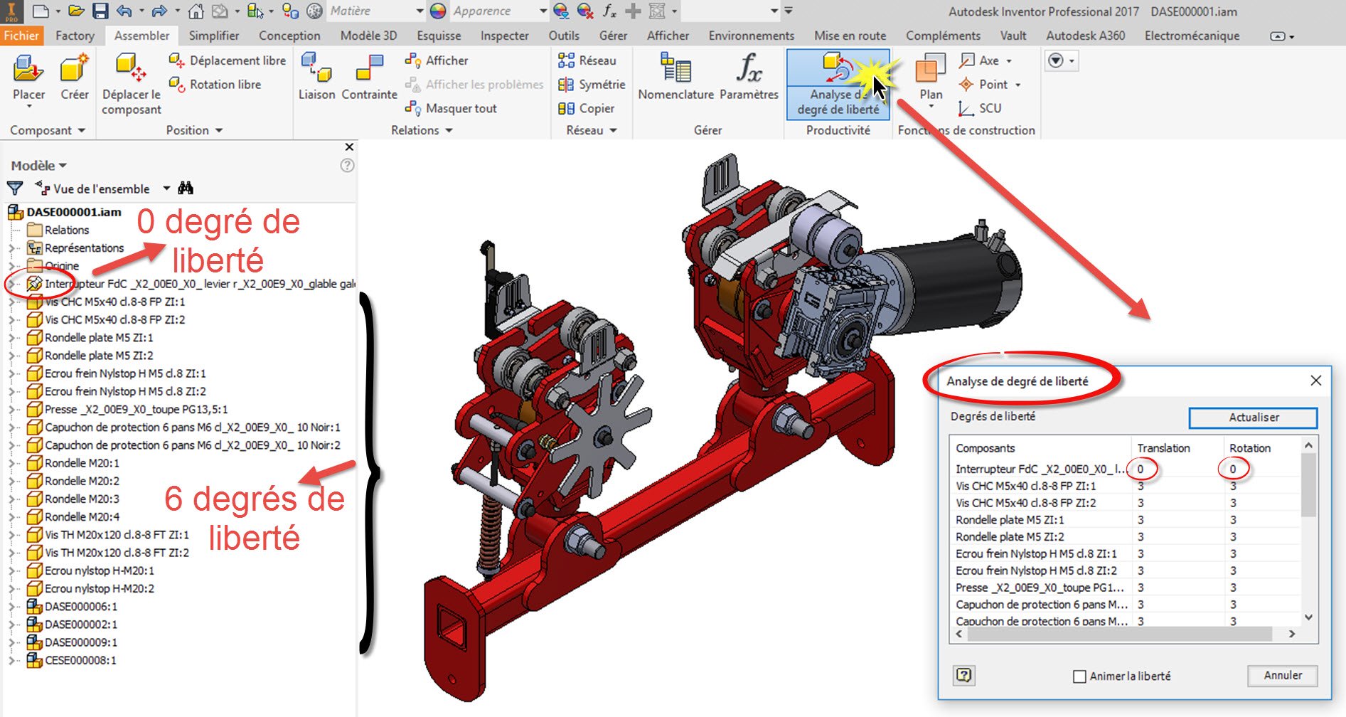 Inventor Bloquer les composants