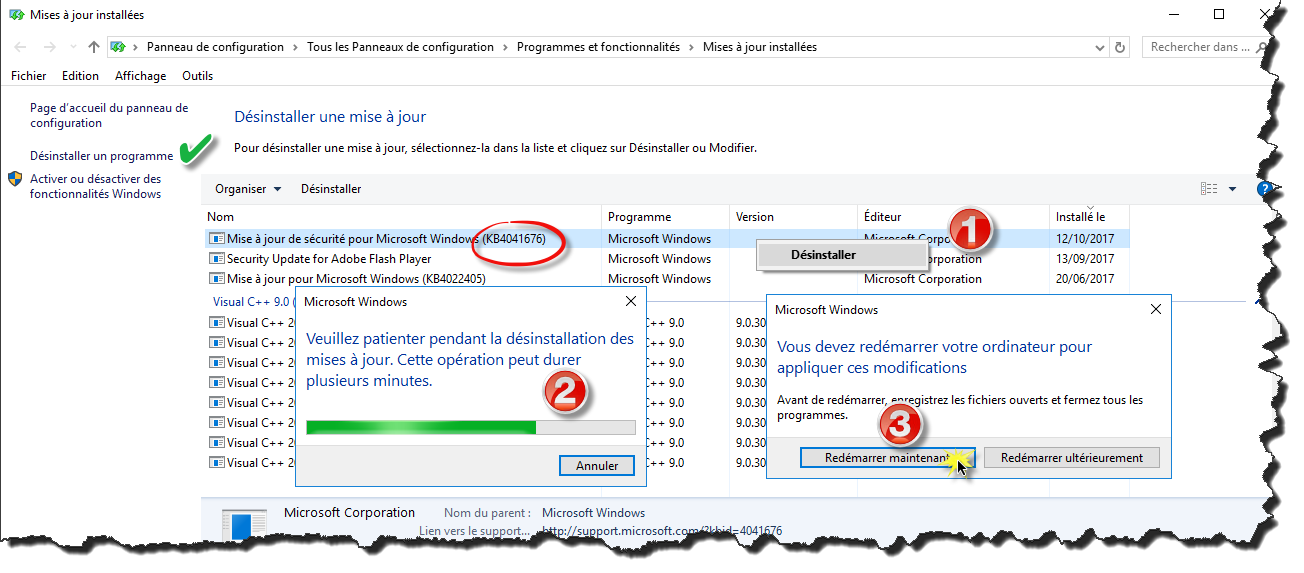 Desinstaller Maj