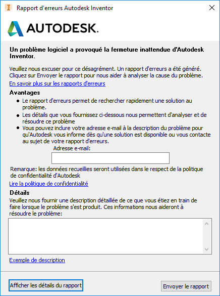 Probleme navigateur de matières et d'apparences Inventor