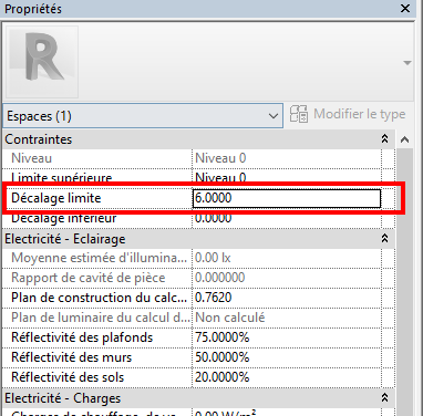 Hauteur sous Plafond dans Revit