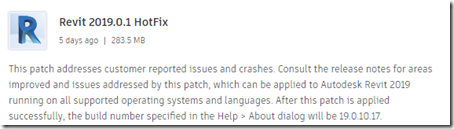 REVIT® 2019.0.1 Update