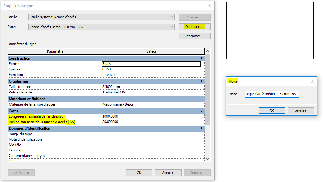 Rampe d'accès revit