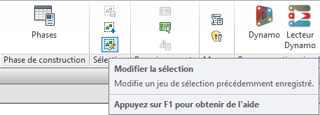 modifier une sélection dans Revit