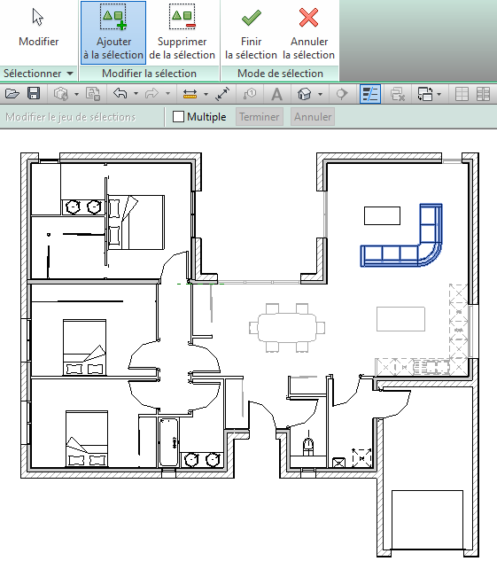 modifier une sélection dans Revit