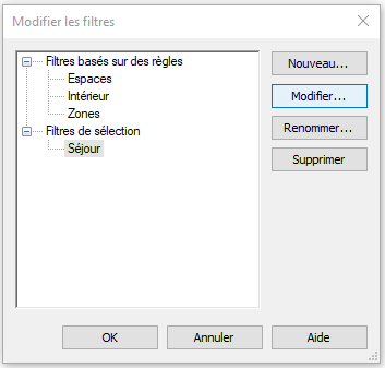 modifier une sélection dans Revit