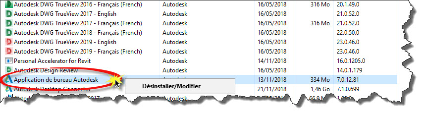 Application de bureau Autodesk