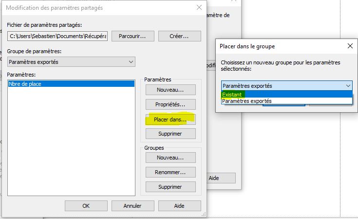 paramètre partagé