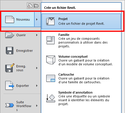 Revit Création d'un nouveau fichier Central