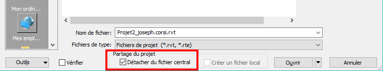 Revit Création d'un nouveau fichier Central