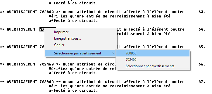 Moldflow Isoler les éléments signalés par des Warning
