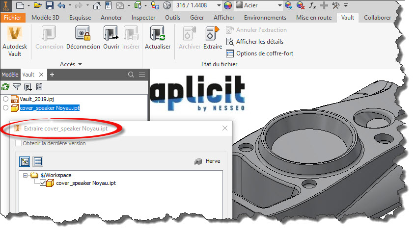 Boîtes de dialogue Vault Archiver