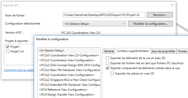 export IFC par niveau sur Revit