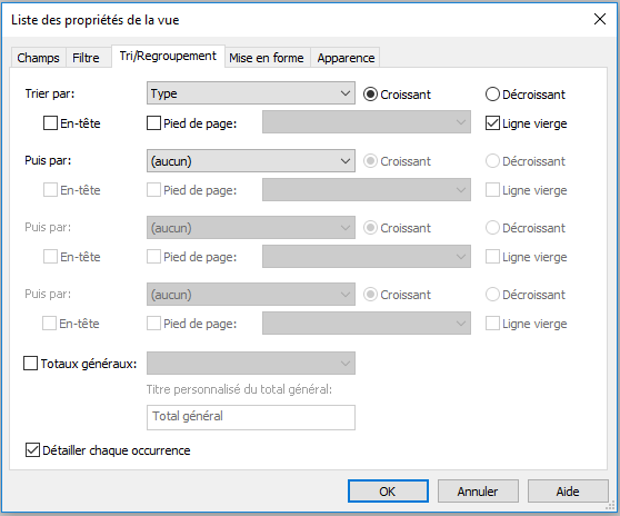 liste de vues REVIT