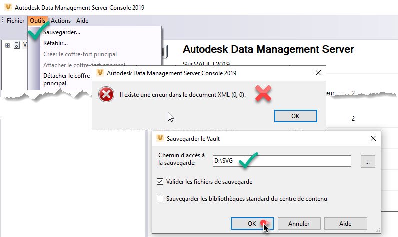 échec de l'opération