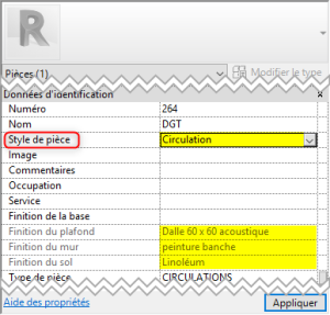 Revit Les tables de valeurs