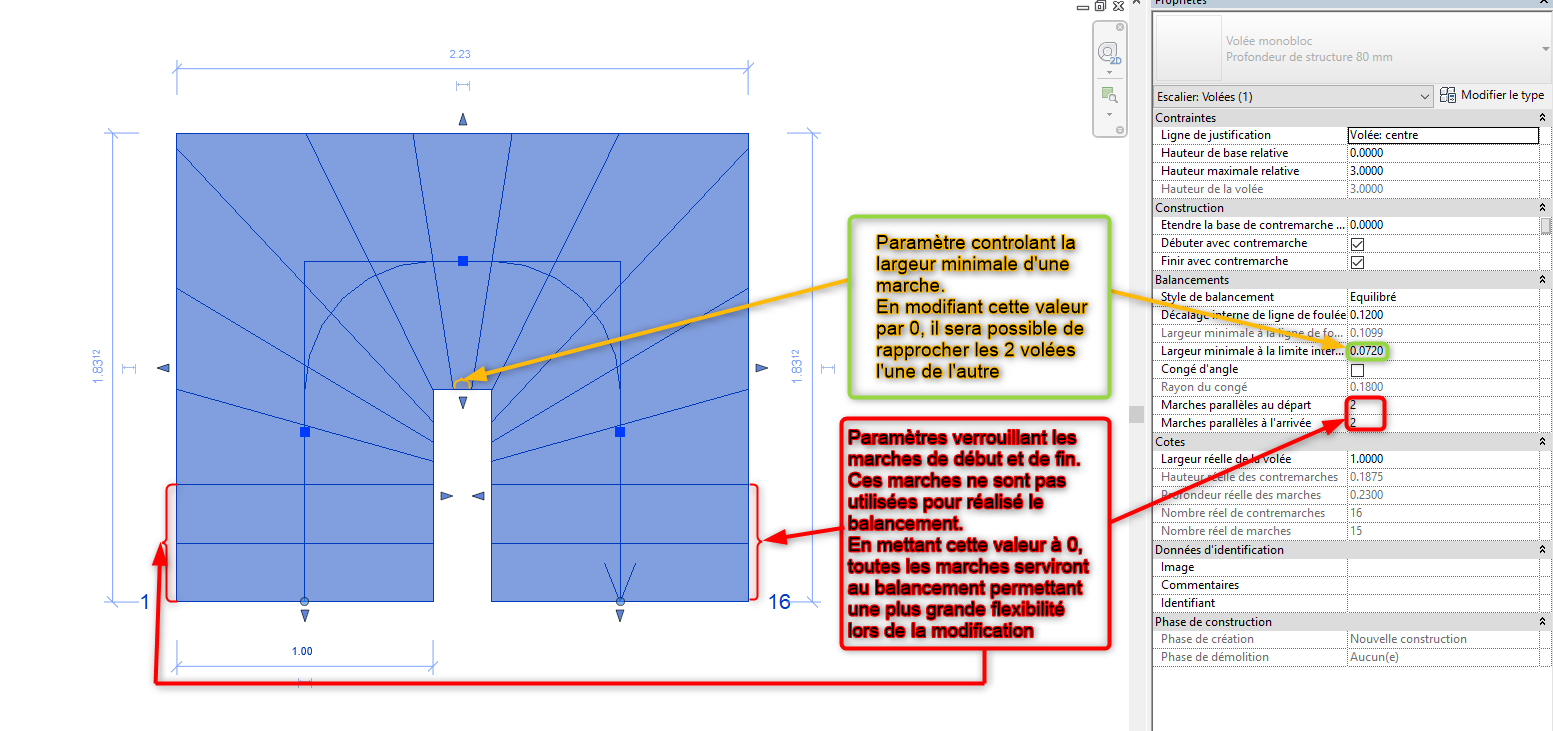 Revit Modifier les escaliers