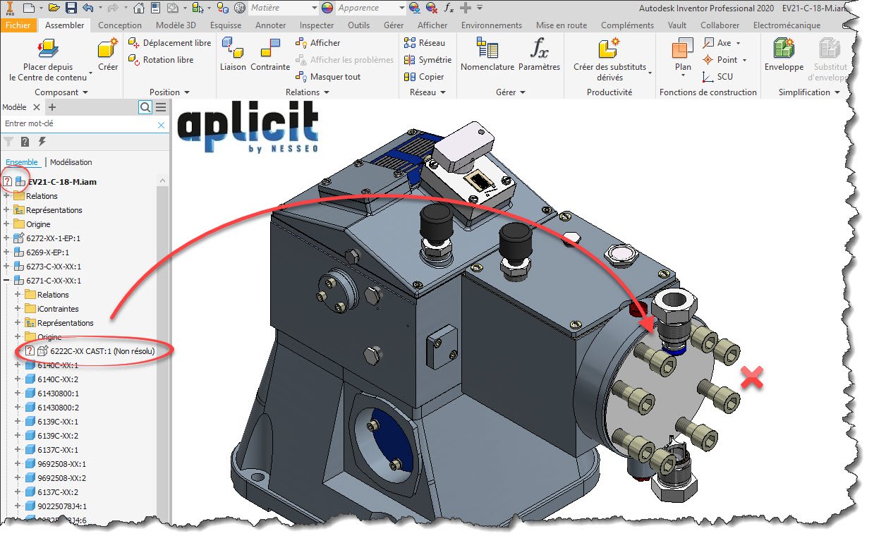 Inventor ne demande plus de corriger les liens non résolus