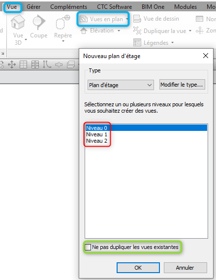 plan de masse dans REVIT