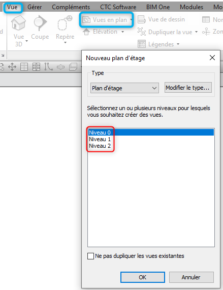 plan de masse dans REVIT