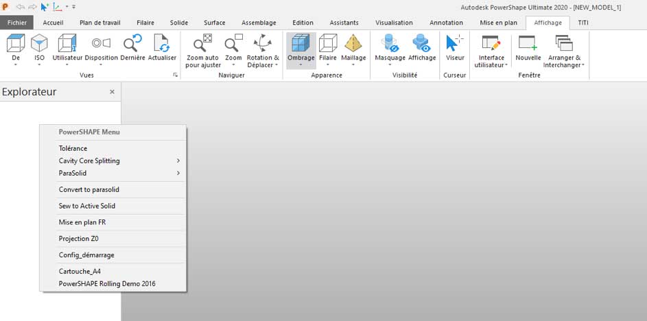 macros depuis l’explorateur de PowerMill