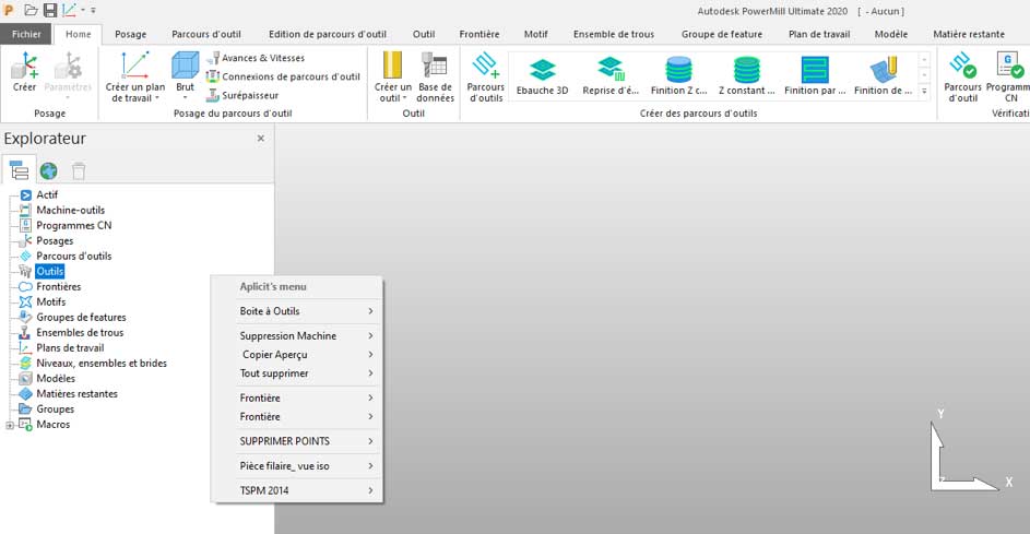 macros depuis l’explorateur de PowerMill