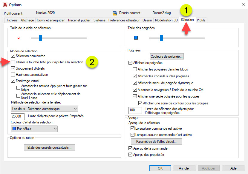 Sélection d’objets