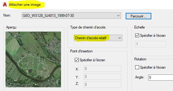 Image dans dessin AutoCAD