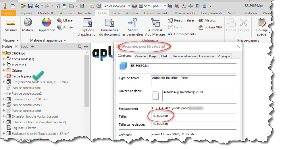 Allèger des ficiers Inventor 05