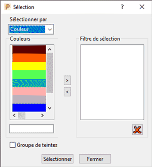 powermill sélection par couleur