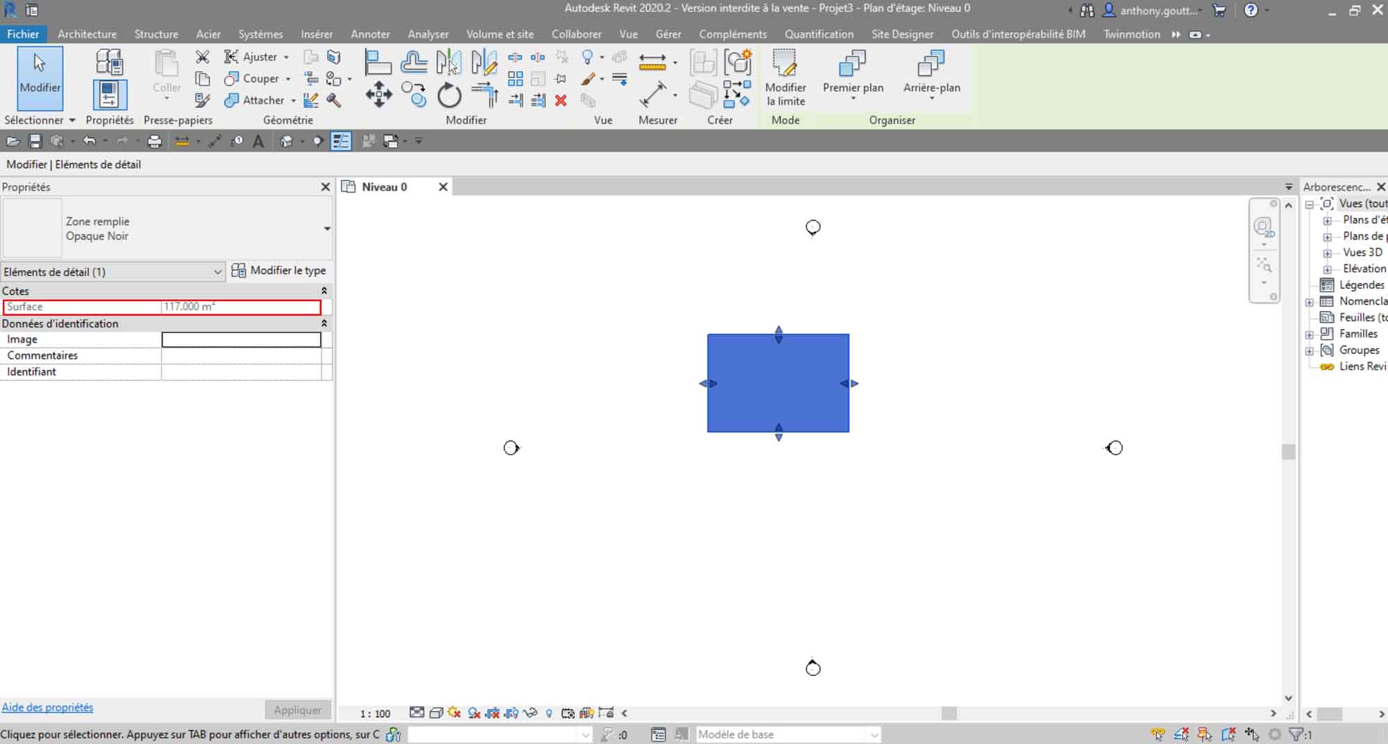 surface des zones remplies nomenclature