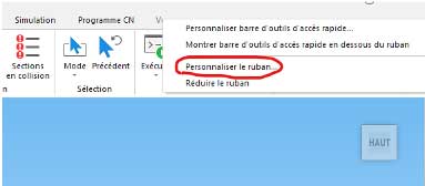 Powermill personnaliser les barres d'outils