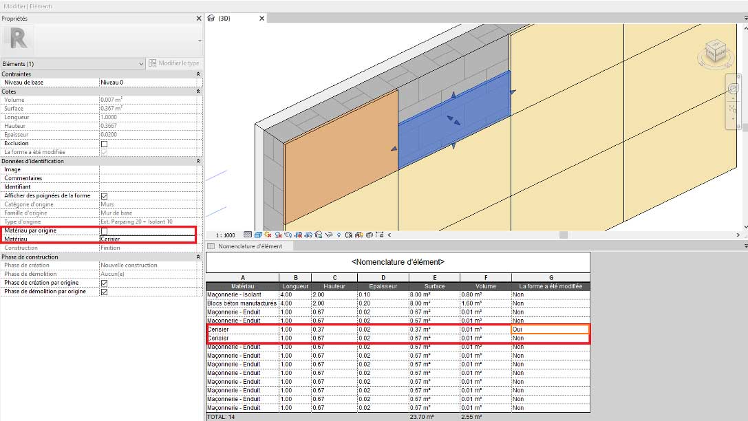 revit utilisation elements