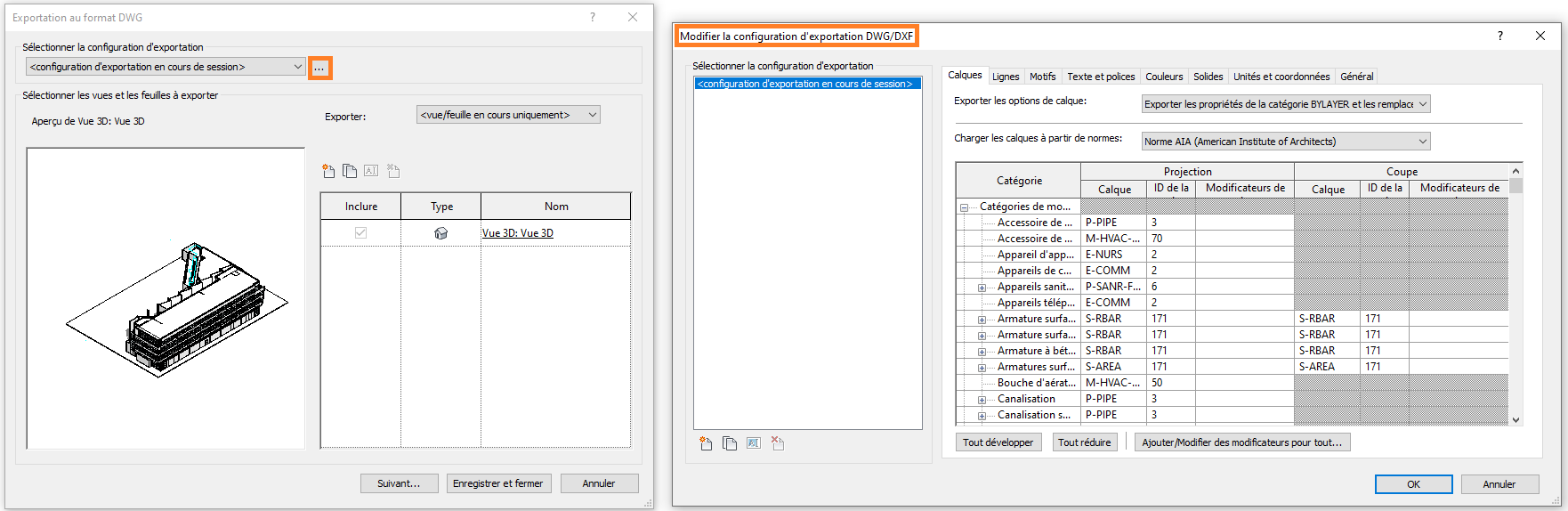 img 2 - modifier la configuration d'exportation