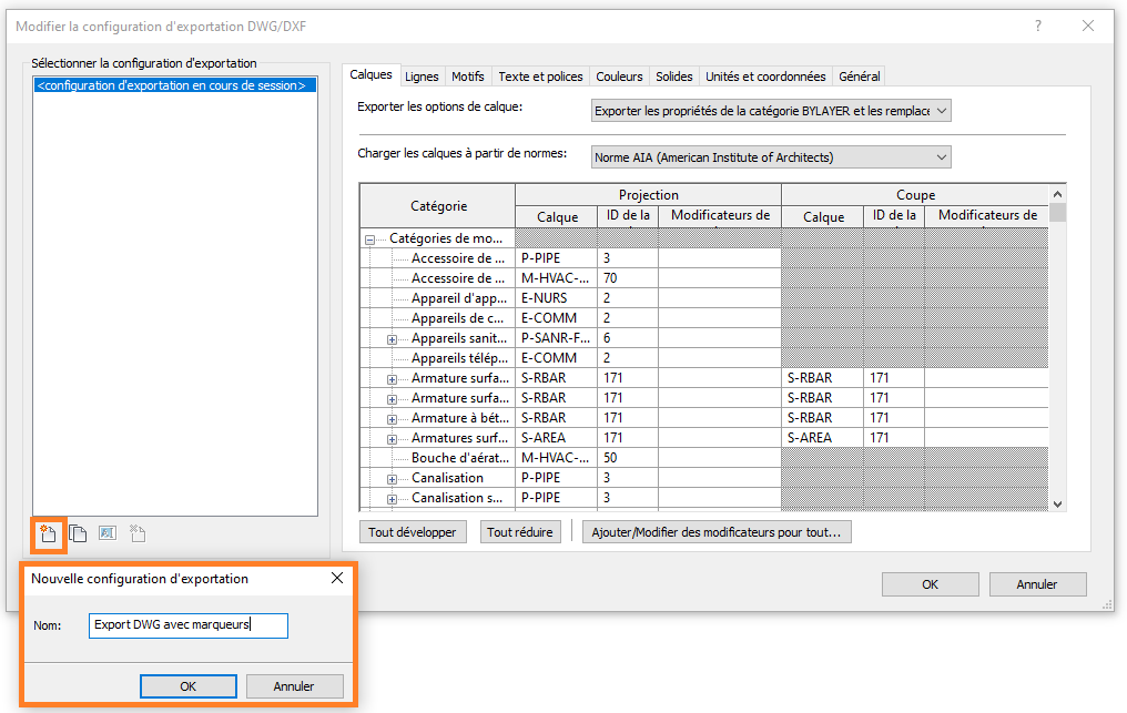 img 3 - Creation nouvelle configuration exportation