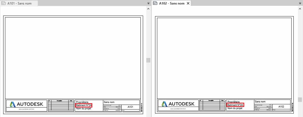 Revit parametre de type cartouche