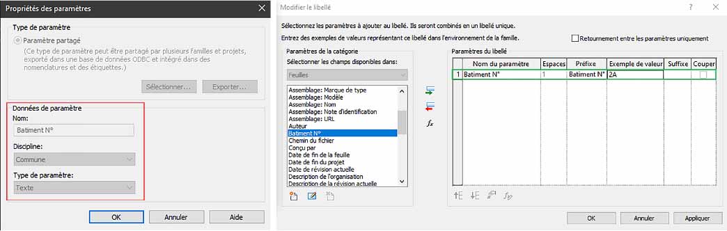 Revit parametre de type cartouche