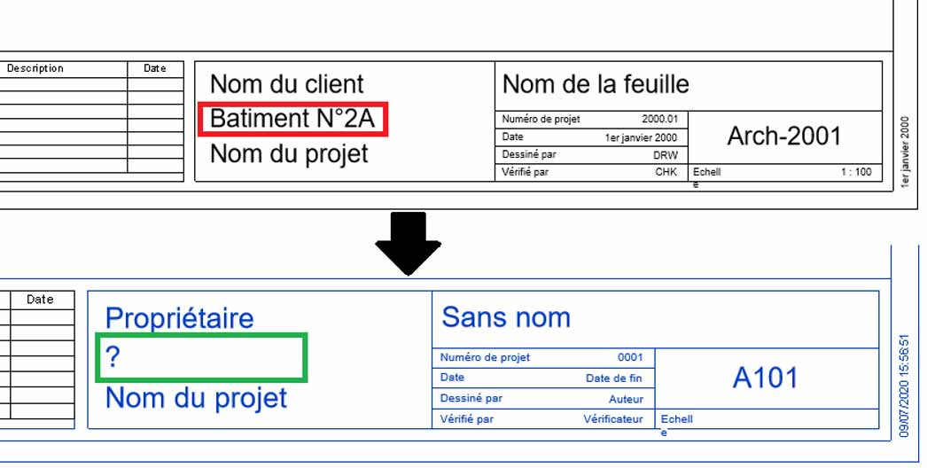 Revit parametre de type cartouche