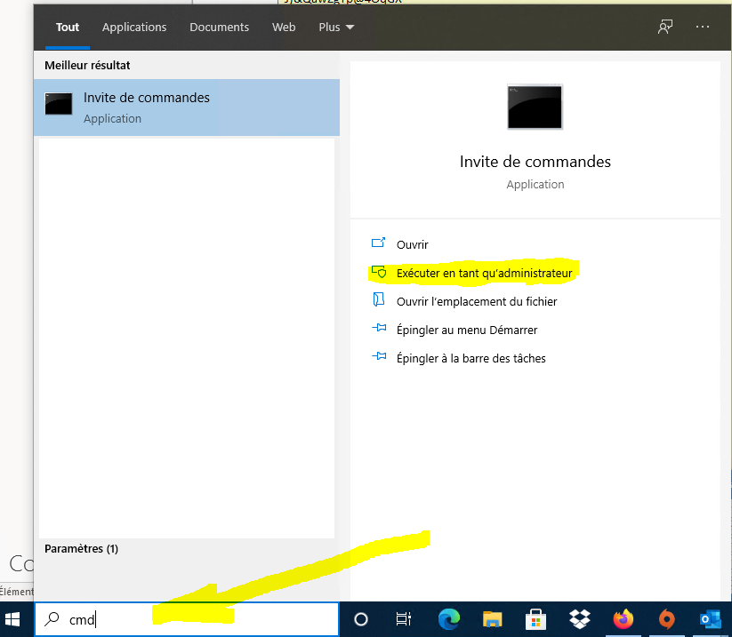 ligne de commande admin