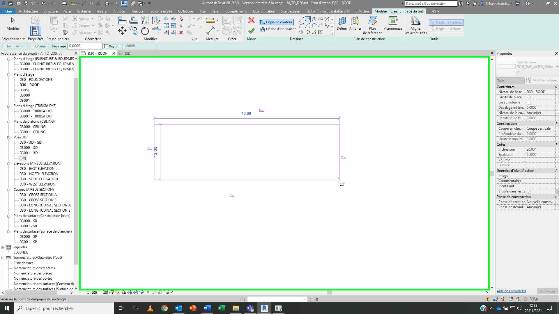Toiture complexe