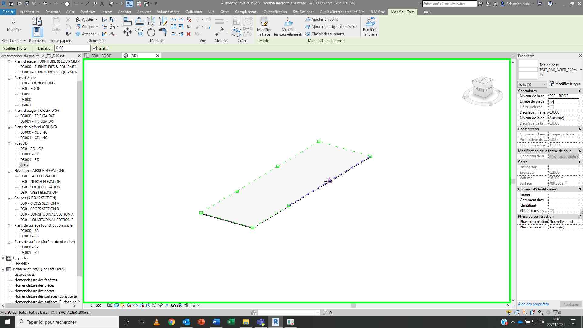 Toiture complexe
