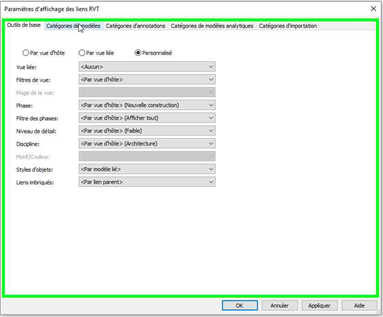 Affichage lien Revit