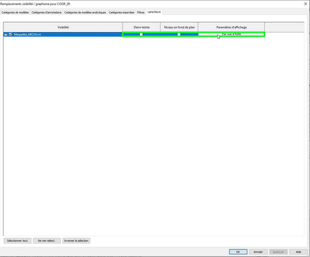 Affichage lien Revit