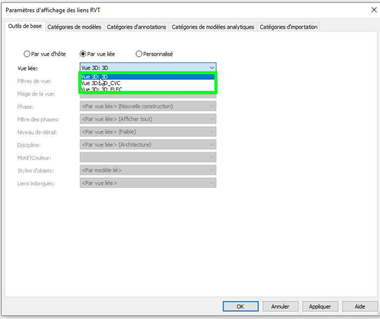 Affichage lien Revit