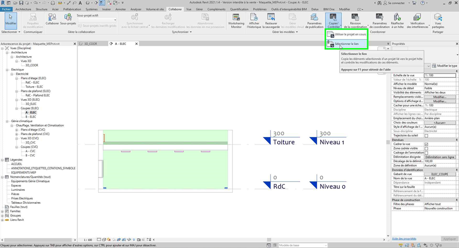 Copier/Contrôler Revit