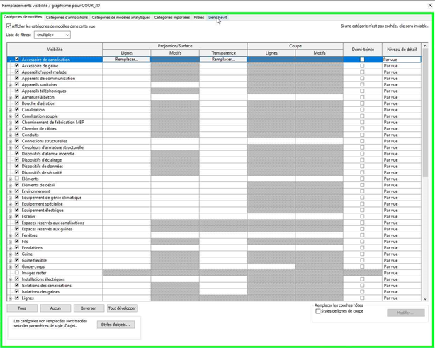 Affichage lien Revit