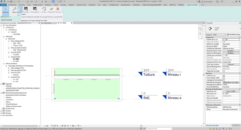 Copier/Contrôler Revit