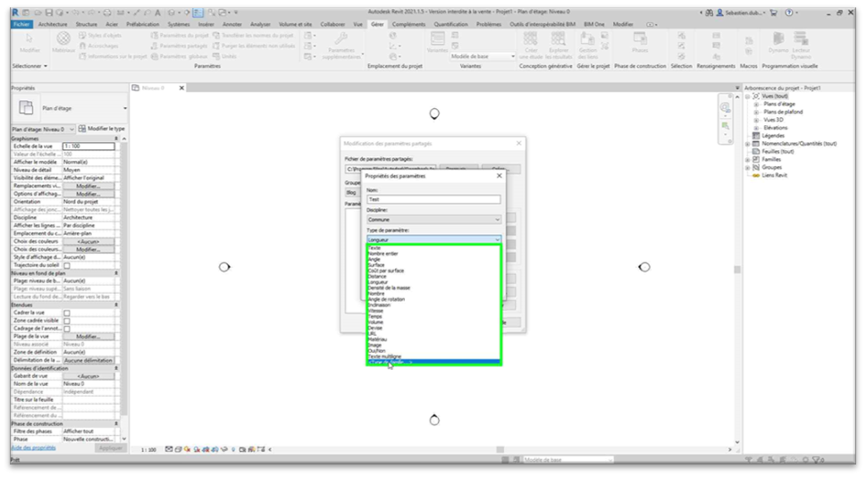 Revit - Les paramètres partagés