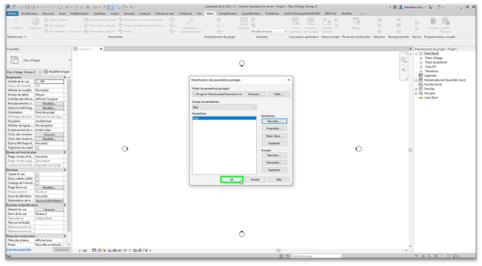 Revit - Les paramètres partagés