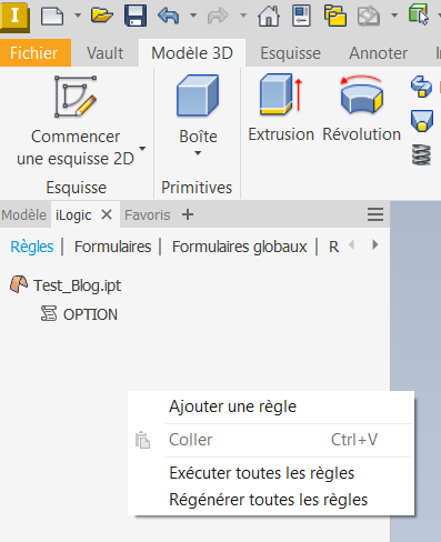 Comment se servir des valeurs OUI/NON dans "Fx" Autodesk Inventor 